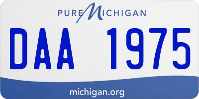 MI license plate DAA1975