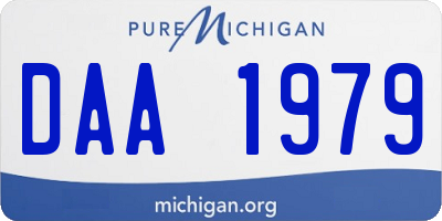 MI license plate DAA1979