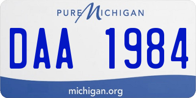 MI license plate DAA1984