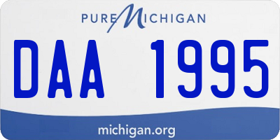 MI license plate DAA1995