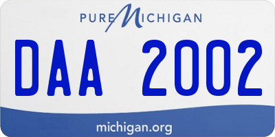 MI license plate DAA2002