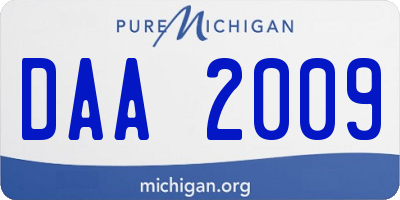 MI license plate DAA2009