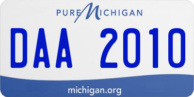 MI license plate DAA2010