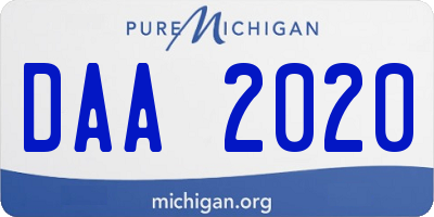 MI license plate DAA2020