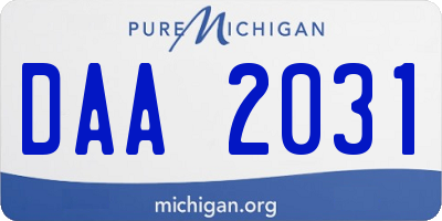 MI license plate DAA2031