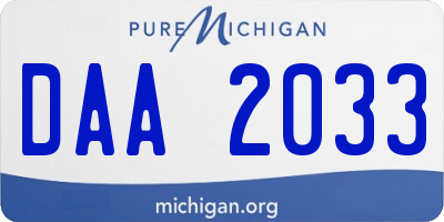 MI license plate DAA2033
