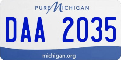 MI license plate DAA2035