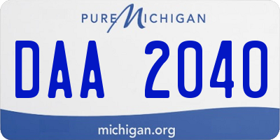 MI license plate DAA2040