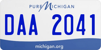 MI license plate DAA2041