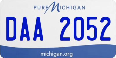 MI license plate DAA2052