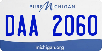 MI license plate DAA2060