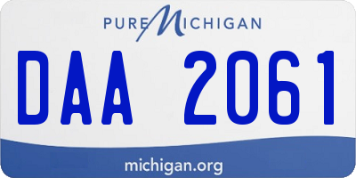 MI license plate DAA2061