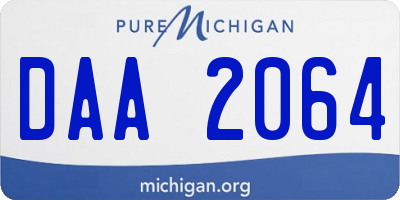 MI license plate DAA2064