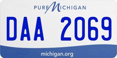 MI license plate DAA2069