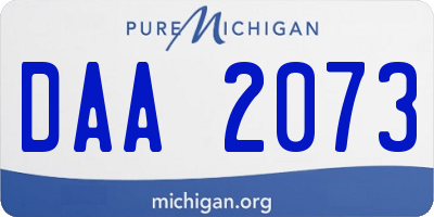 MI license plate DAA2073