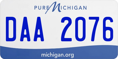 MI license plate DAA2076