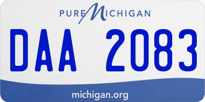 MI license plate DAA2083