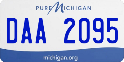MI license plate DAA2095
