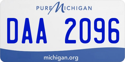 MI license plate DAA2096