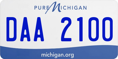 MI license plate DAA2100