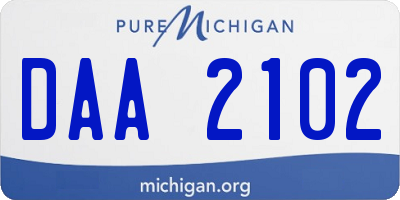 MI license plate DAA2102