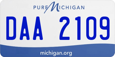 MI license plate DAA2109