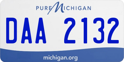 MI license plate DAA2132