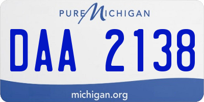 MI license plate DAA2138