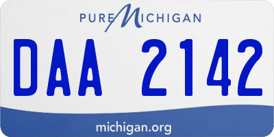 MI license plate DAA2142