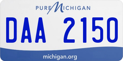 MI license plate DAA2150