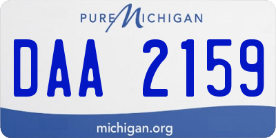 MI license plate DAA2159