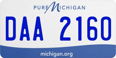 MI license plate DAA2160