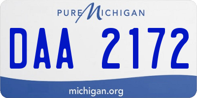 MI license plate DAA2172