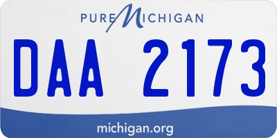 MI license plate DAA2173