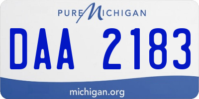 MI license plate DAA2183