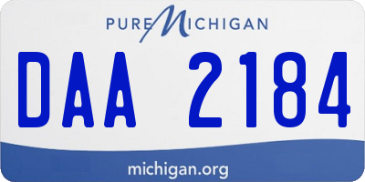 MI license plate DAA2184