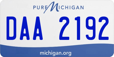 MI license plate DAA2192