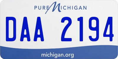 MI license plate DAA2194