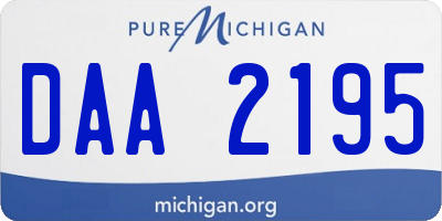 MI license plate DAA2195