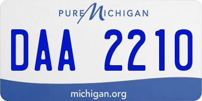 MI license plate DAA2210