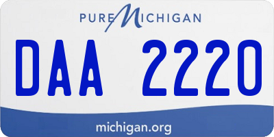 MI license plate DAA2220