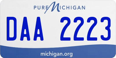 MI license plate DAA2223