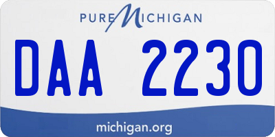 MI license plate DAA2230