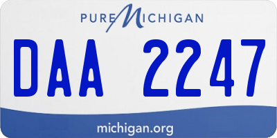 MI license plate DAA2247
