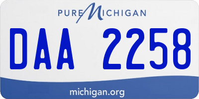 MI license plate DAA2258