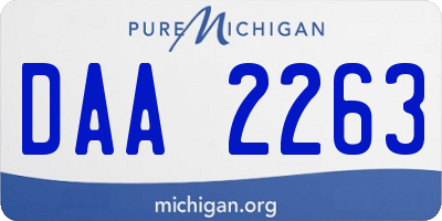 MI license plate DAA2263