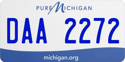 MI license plate DAA2272