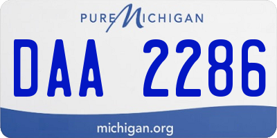 MI license plate DAA2286