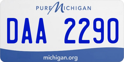MI license plate DAA2290