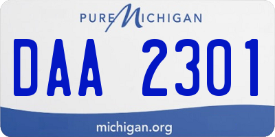 MI license plate DAA2301